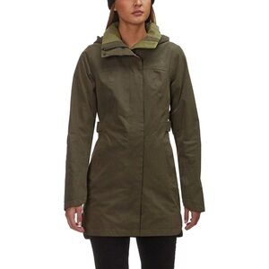 THE NORTH FACE Laney II Trench Coat Olive Green Camo Lined Medium